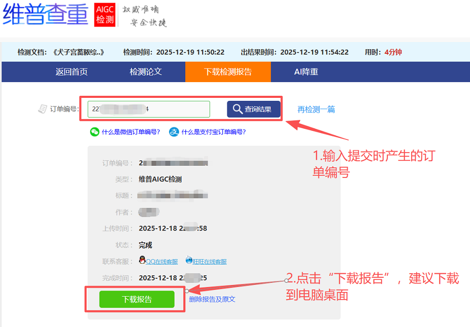 AIGC检测报告下载